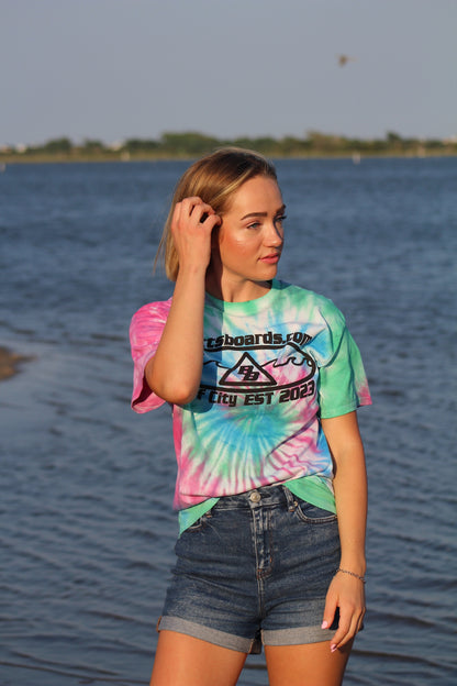 Batts Boards Random Tye Die Color 100% Cotton Tee (Unisex)